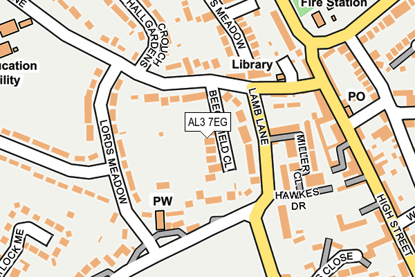 AL3 7EG map - OS OpenMap – Local (Ordnance Survey)