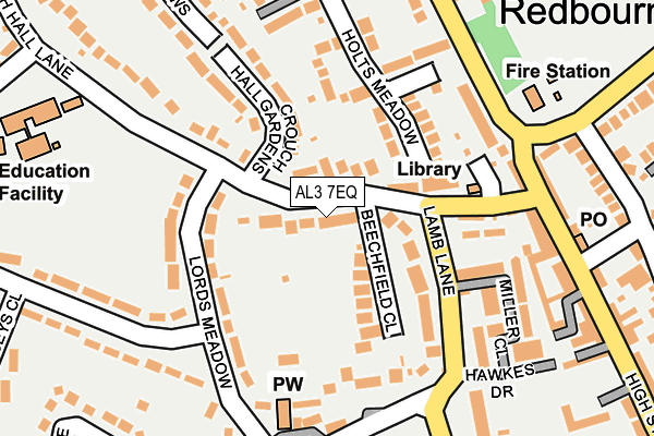 AL3 7EQ map - OS OpenMap – Local (Ordnance Survey)