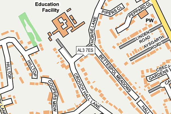 AL3 7ES map - OS OpenMap – Local (Ordnance Survey)