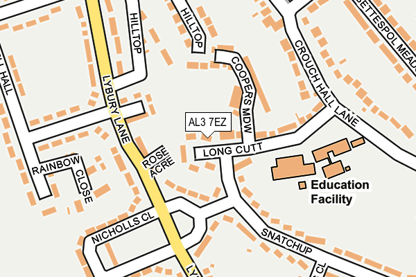 AL3 7EZ map - OS OpenMap – Local (Ordnance Survey)