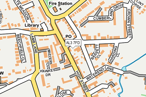 AL3 7FD map - OS OpenMap – Local (Ordnance Survey)