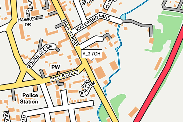 AL3 7GH map - OS OpenMap – Local (Ordnance Survey)