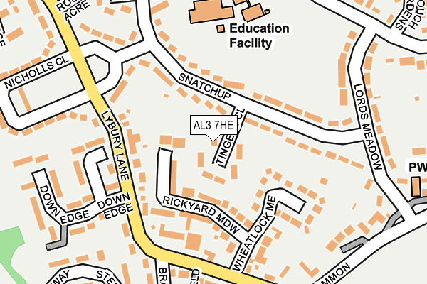 AL3 7HE map - OS OpenMap – Local (Ordnance Survey)