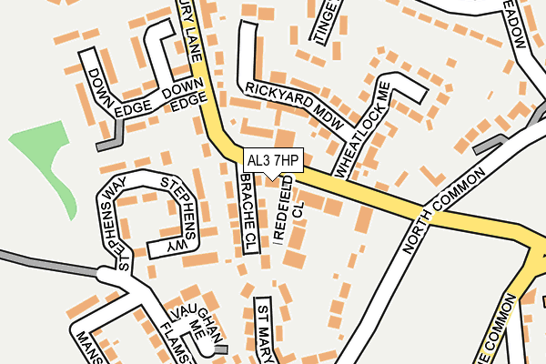 AL3 7HP map - OS OpenMap – Local (Ordnance Survey)