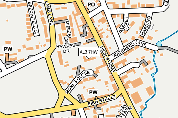 AL3 7HW map - OS OpenMap – Local (Ordnance Survey)