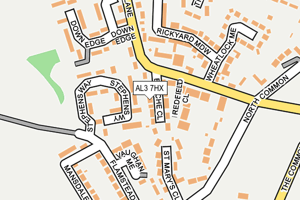 AL3 7HX map - OS OpenMap – Local (Ordnance Survey)