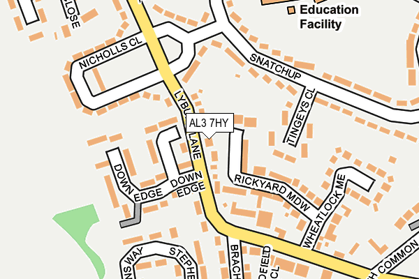 AL3 7HY map - OS OpenMap – Local (Ordnance Survey)