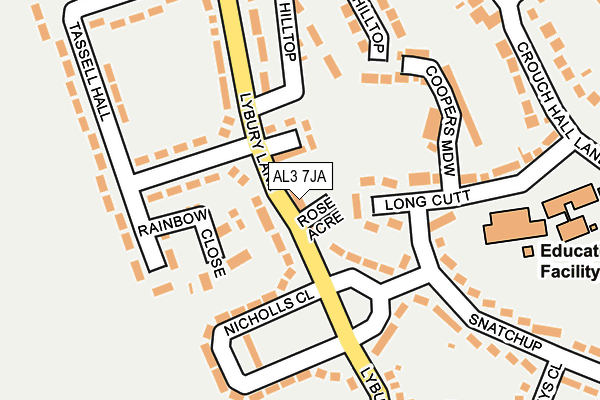 AL3 7JA map - OS OpenMap – Local (Ordnance Survey)