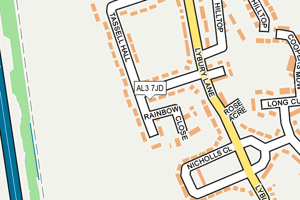 AL3 7JD map - OS OpenMap – Local (Ordnance Survey)