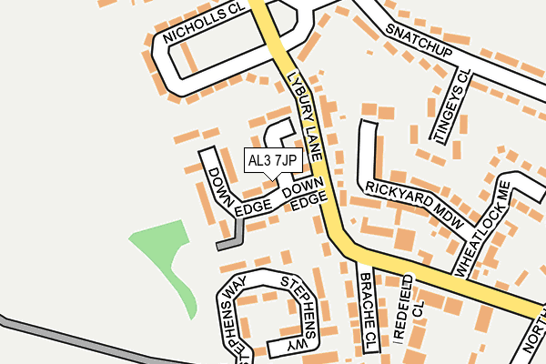 AL3 7JP map - OS OpenMap – Local (Ordnance Survey)