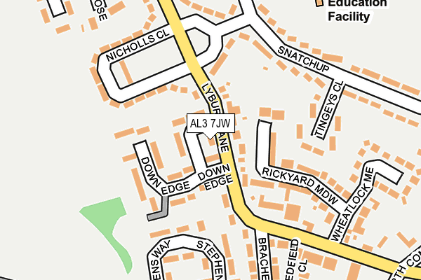 AL3 7JW map - OS OpenMap – Local (Ordnance Survey)