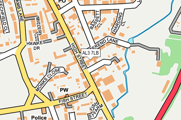 AL3 7LB map - OS OpenMap – Local (Ordnance Survey)