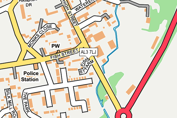 AL3 7LJ map - OS OpenMap – Local (Ordnance Survey)