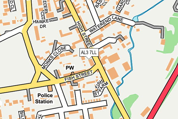 AL3 7LL map - OS OpenMap – Local (Ordnance Survey)