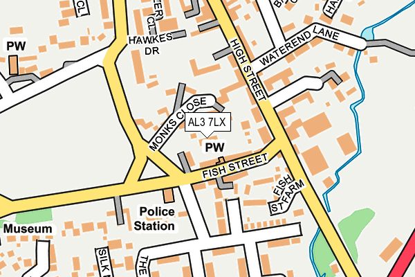 AL3 7LX map - OS OpenMap – Local (Ordnance Survey)