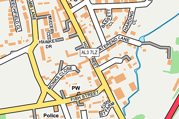 AL3 7LZ map - OS OpenMap – Local (Ordnance Survey)