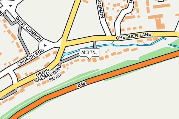 AL3 7NJ map - OS OpenMap – Local (Ordnance Survey)