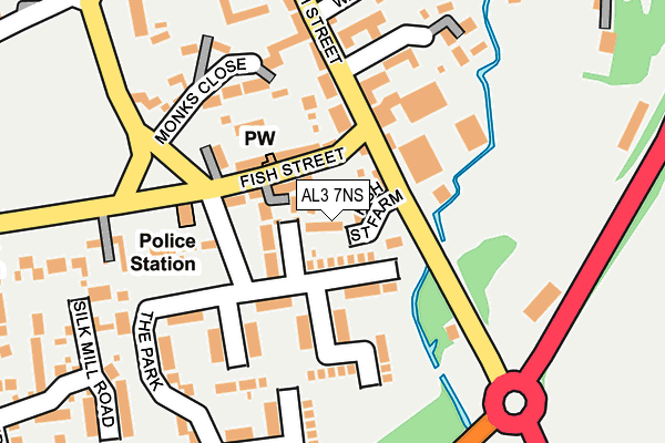 AL3 7NS map - OS OpenMap – Local (Ordnance Survey)