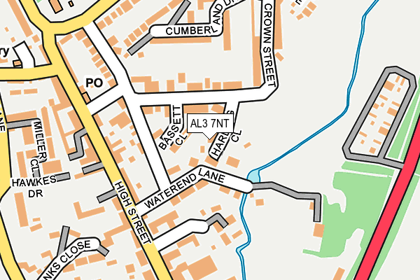 AL3 7NT map - OS OpenMap – Local (Ordnance Survey)
