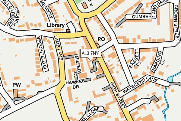 AL3 7NY map - OS OpenMap – Local (Ordnance Survey)