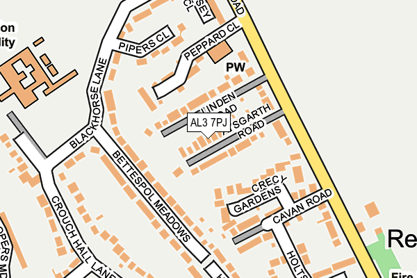 AL3 7PJ map - OS OpenMap – Local (Ordnance Survey)