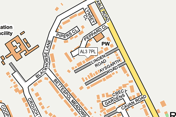 AL3 7PL map - OS OpenMap – Local (Ordnance Survey)