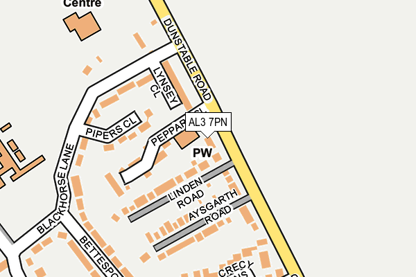 AL3 7PN map - OS OpenMap – Local (Ordnance Survey)