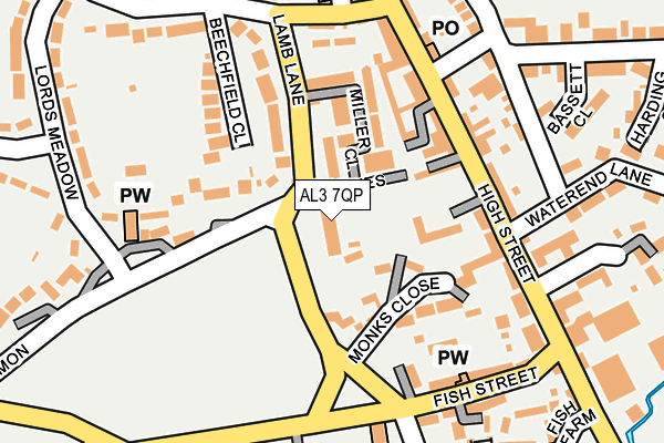 AL3 7QP map - OS OpenMap – Local (Ordnance Survey)