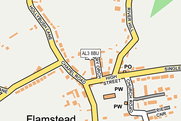 AL3 8BU map - OS OpenMap – Local (Ordnance Survey)