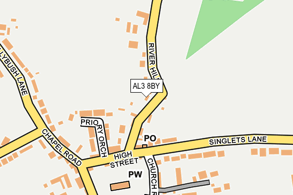AL3 8BY map - OS OpenMap – Local (Ordnance Survey)