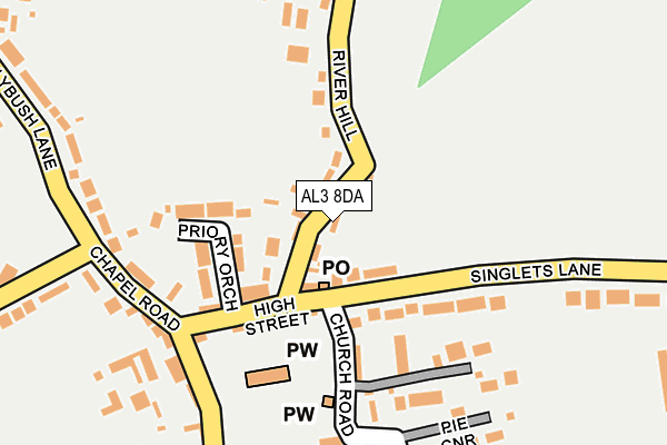 AL3 8DA map - OS OpenMap – Local (Ordnance Survey)