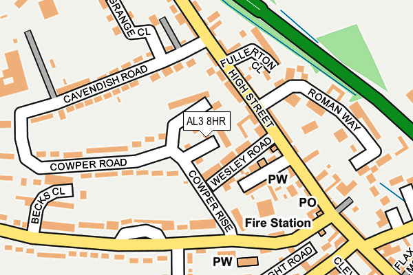 AL3 8HR map - OS OpenMap – Local (Ordnance Survey)