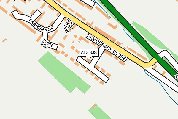 AL3 8JS map - OS OpenMap – Local (Ordnance Survey)