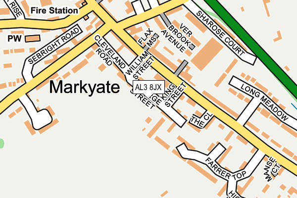 AL3 8JX map - OS OpenMap – Local (Ordnance Survey)