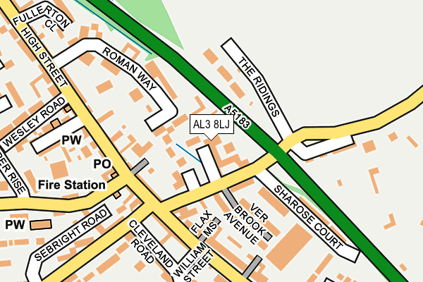 AL3 8LJ map - OS OpenMap – Local (Ordnance Survey)