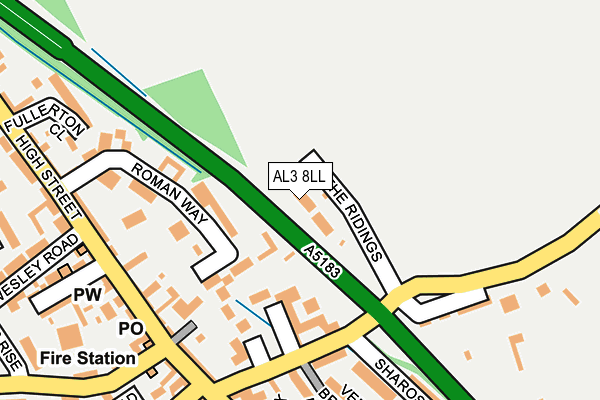 AL3 8LL map - OS OpenMap – Local (Ordnance Survey)