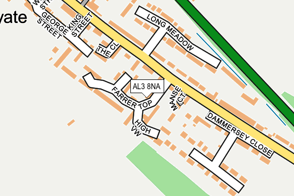AL3 8NA map - OS OpenMap – Local (Ordnance Survey)