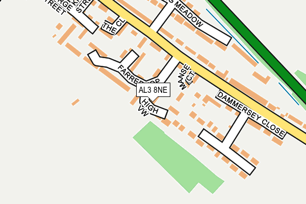 AL3 8NE map - OS OpenMap – Local (Ordnance Survey)