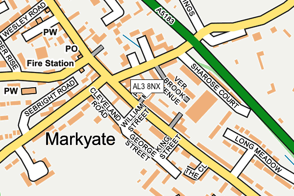 AL3 8NX map - OS OpenMap – Local (Ordnance Survey)