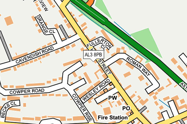 AL3 8PB map - OS OpenMap – Local (Ordnance Survey)