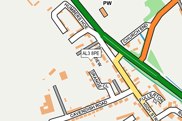 AL3 8PE map - OS OpenMap – Local (Ordnance Survey)