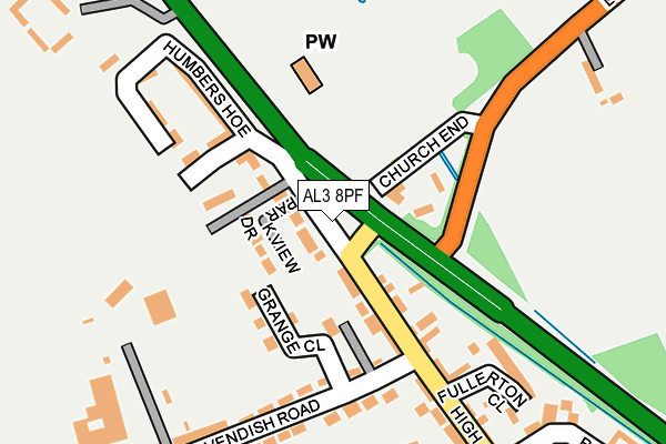 AL3 8PF map - OS OpenMap – Local (Ordnance Survey)