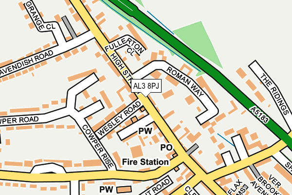 AL3 8PJ map - OS OpenMap – Local (Ordnance Survey)