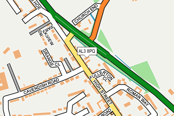 AL3 8PQ map - OS OpenMap – Local (Ordnance Survey)