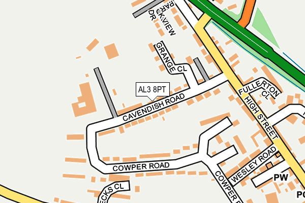 AL3 8PT map - OS OpenMap – Local (Ordnance Survey)