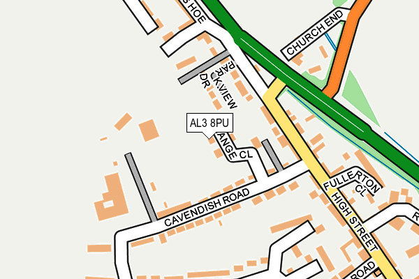 AL3 8PU map - OS OpenMap – Local (Ordnance Survey)