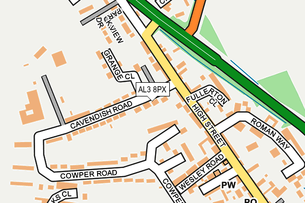 AL3 8PX map - OS OpenMap – Local (Ordnance Survey)