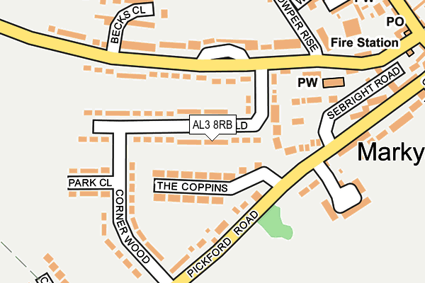 AL3 8RB map - OS OpenMap – Local (Ordnance Survey)