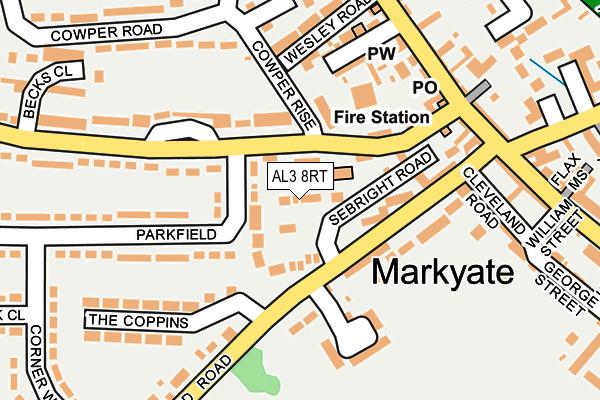 AL3 8RT map - OS OpenMap – Local (Ordnance Survey)