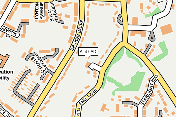 AL4 0AD map - OS OpenMap – Local (Ordnance Survey)